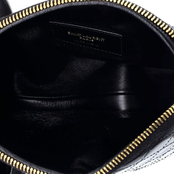 Saint Laurent Gaby Zipped Pouch Crossbody Quilted Patent Black - Picture 5 of 6